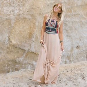 Cleobella Crochet Split Front Maxi Dress Swim Cover Festival sz Small